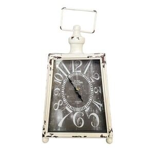 Goddess USA Old Town Clocks Lantern Table Clock Distressed Farmhouse Decor 13"